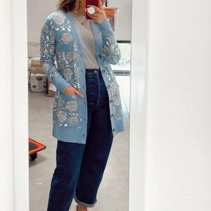Evy’s Tree “Vivie” NWT Blue Cardigan S